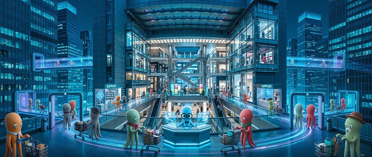 Vurbie octopus in a shopping mall